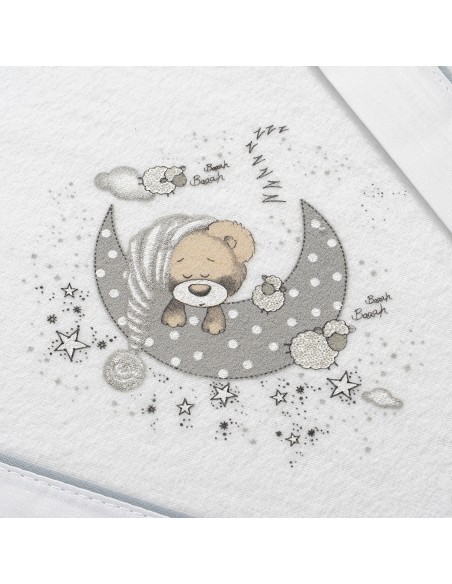 Triptico Cuna Franela Mod New Sleeping Bco/Gris