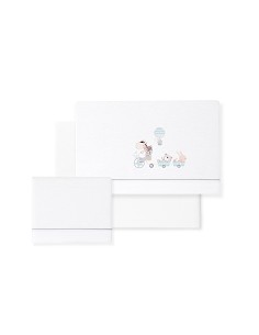 Triptico Cuna Franela Modelo Jirafa Bicicleta Bco/Verde