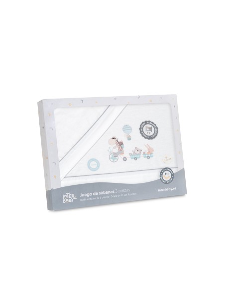 Triptico Cuna Franela Modelo Jirafa Bicicleta Bco/Verde