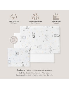 Triptico Cuna Franela Modelo Koala Bco/Azul 2