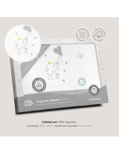 Triptico Cuna Franela Elefante Globo Corazon...