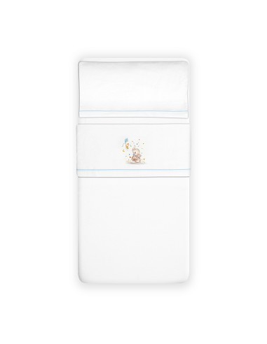Triptico Cuna Franela  Mod Elefante Bco/Azul