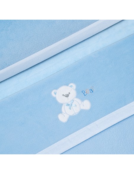 Triptico Cuna Coralina Mod. Oso Lazo+Broche Azul