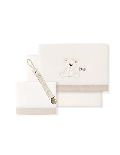 Triptico Cuna Coralina Mod. Oso Lazo+Broche Beig