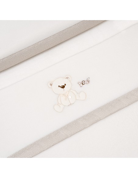 Triptico Cuna Coralina Mod. Oso Lazo+Broche Beig