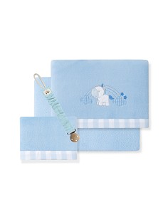 Triptico Cuna Coralina Mod. Unicornio Nube+Broche Azul