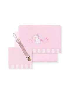 Triptico Cuna Coralina Mod. Unicornio Nube+Broche Rosa