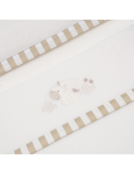Triptico Cuna Coralina Mod. Unicornio Nube+Broche Beig
