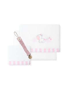Triptico Cuna Coralina Mod. Unicornio Nube+Broche Bco/Rosa