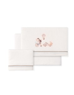 Triptico Cuna Coralina Mod. Jirafa Bicicleta+Broche Beig 2