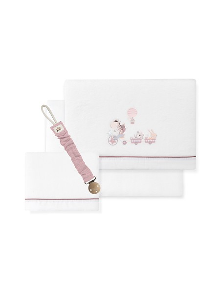 Triptico Cuna Coralina Mod. Jirafa Bicicleta+Broche Bco/Maquillaje