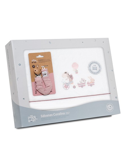 Triptico Cuna Coralina Mod. Jirafa Bicicleta+Broche Bco/Maquillaje