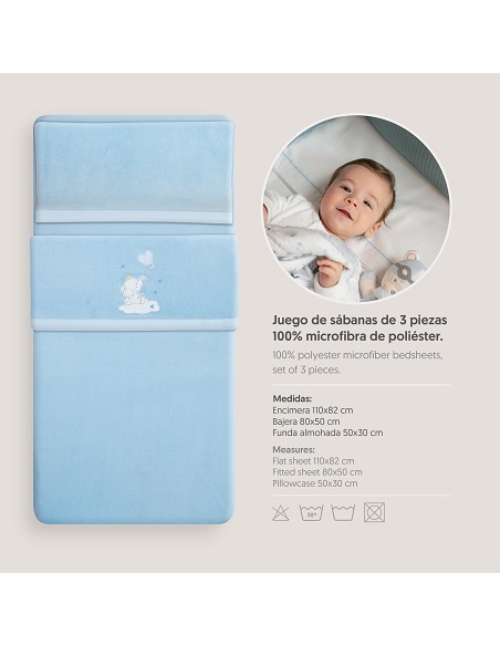 Triptico Cuna Coralina Elefante Globo Corazon Azul