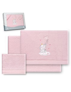 Triptico Cuna Coralina Elefante Globo Corazon Rosa