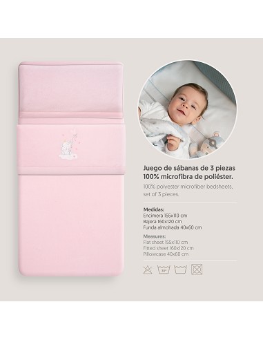 Triptico Cuna Coralina Elefante Globo Corazon Rosa