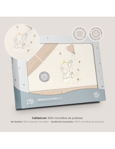 Triptico Cuna Coralina Elefante Globo Corazon Beig