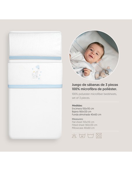 Triptico Cuna Coralina Elefante Globo Corazon Bco/Azul