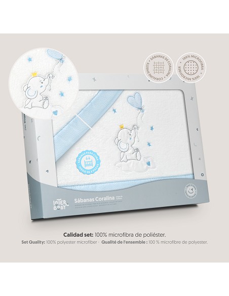 Triptico Cuna Coralina Elefante Globo Corazon Bco/Azul
