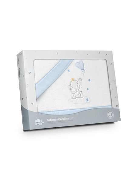 Triptico Cuna Coralina Elefante Globo Corazon Bco/Azul