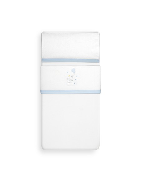 Triptico Cuna Coralina Elefante Globo Corazon Bco/Azul