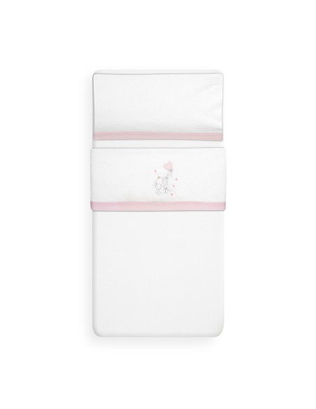 Triptico Cuna Coralina Elefante Globo Corazon Bco/Rosa