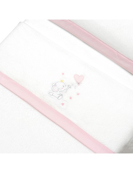 Triptico Cuna Coralina Elefante Globo Corazon Bco/Rosa