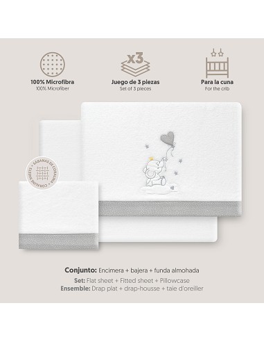 Triptico Cuna Coralina Elefante Globo Corazon...