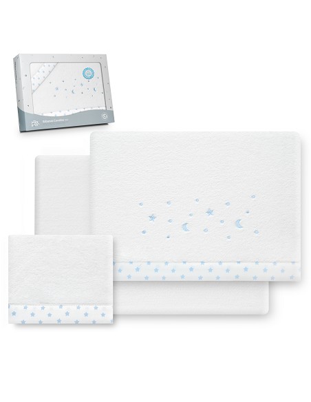 Triptico Cuna Coralina Estrella Luna Bco/Azul