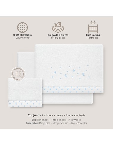 Triptico Cuna Coralina Estrella Luna Bco/Azul