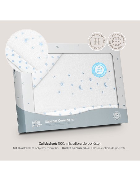 Triptico Cuna Coralina Estrella Luna Bco/Azul