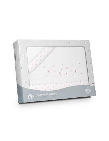 Triptico Cuna Coralina Estrella Luna Bco/Rosa