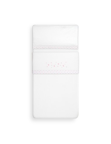 Triptico Cuna Coralina Estrella Luna Bco/Rosa