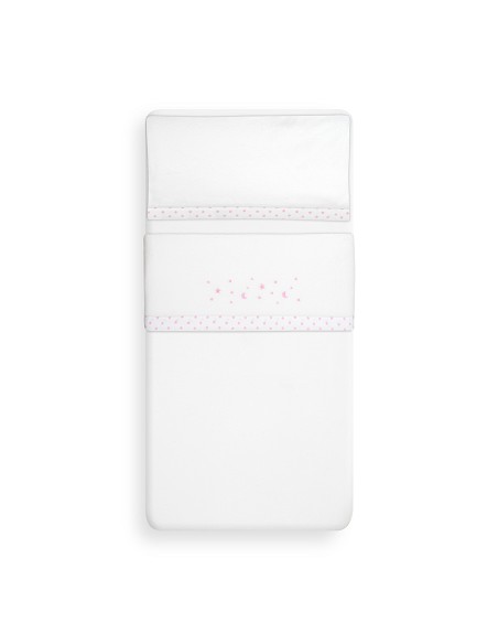 Triptico Cuna Coralina Estrella Luna Bco/Rosa