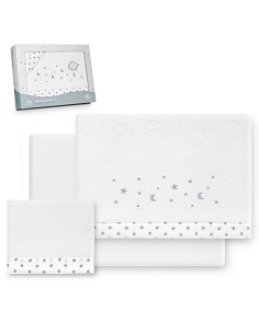 Triptico Cuna Coralina Estrella Luna Bco/Gris
