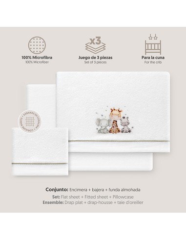 Triptico Cuna Coralina Estampado Jirafa...