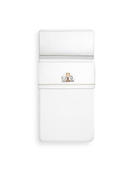 Triptico Cuna Coralina Estampado Jirafa Elefante Bco/Verde