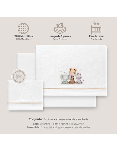 Triptico Cuna Coralina Estampado Jirafa...