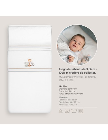 Triptico Cuna Coralina Estampado Jirafa...