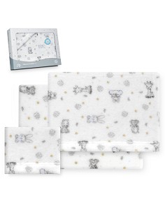 Triptico Cuna Coralina Estampado Koala Bco/Azul