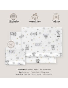 Triptico Cuna Coralina Estampado Koala Bco/Azul 2