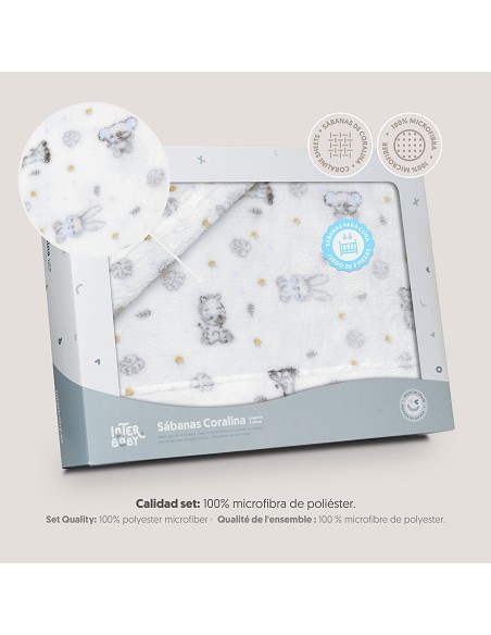 Triptico Cuna Coralina Estampado Koala Bco/Azul