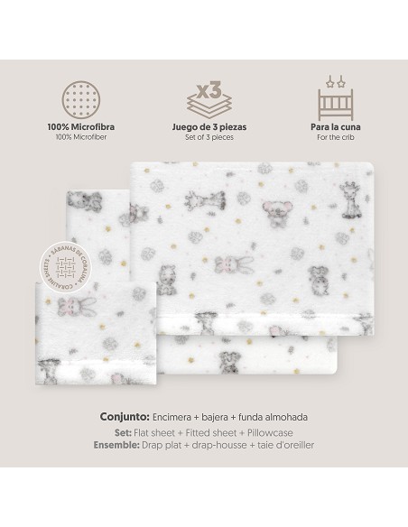 Triptico Cuna Coralina Estampado Koala Bco/Rosa