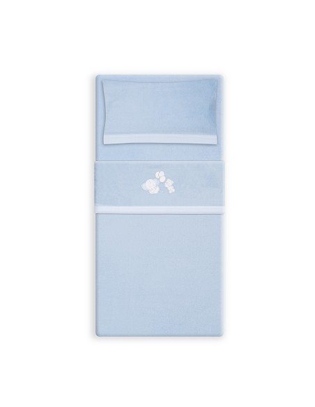 Triptico Cuna Coralina Oso Elefante Globos +Broche Azul