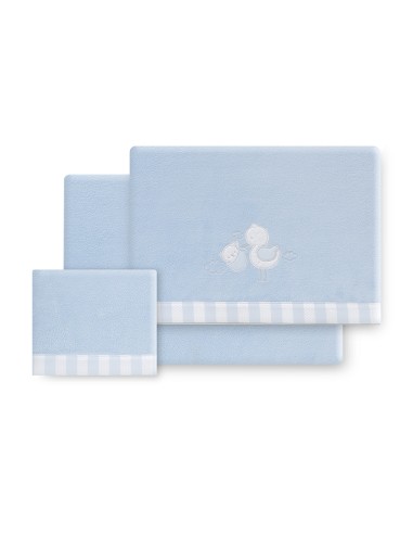 Triptico Cuna Coralina Cigueña Oso + Broche Azul