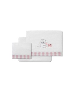 Triptico Minicuna Coralina Mod Honey Bear Bco/Rosa