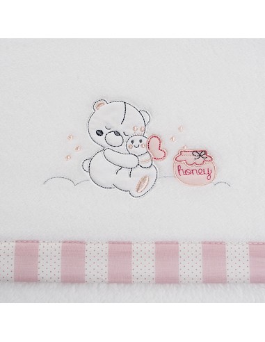 Triptico Minicuna Coralina Mod Honey Bear Bco/Rosa