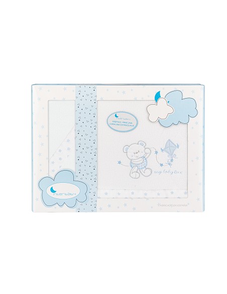 Juego 3 Pcs Minicuna Coralina Mod Baby Love Bco/Azul