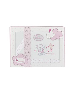 Juego 3 Pcs Minicuna Coralina Mod Baby Love Bco/Rosa