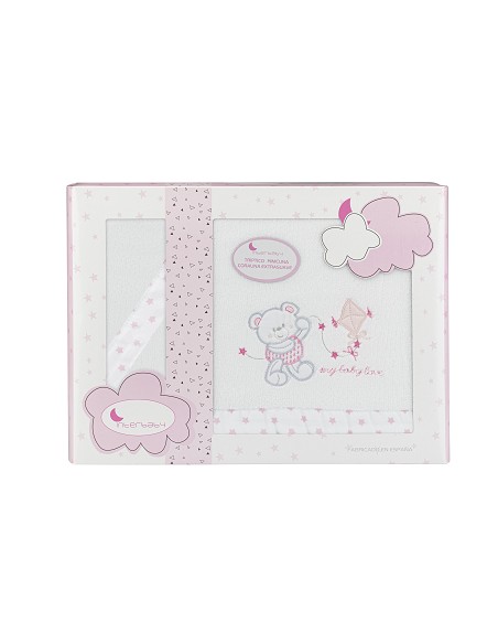 Juego 3 Pcs Minicuna Coralina Mod Baby Love Bco/Rosa