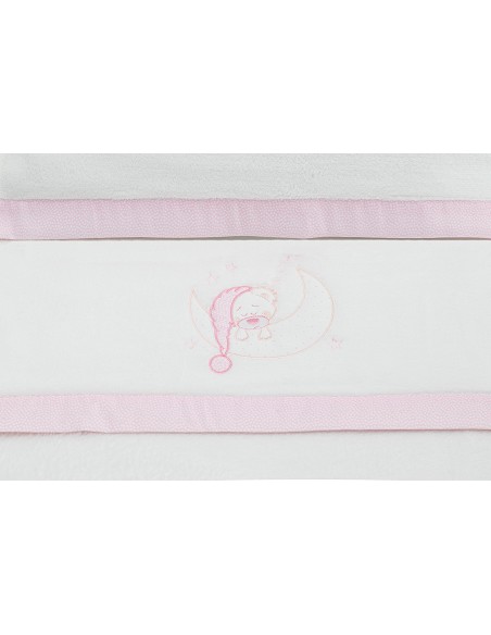 Juego 3 Pcs Minicuna Coralina Mod Bear Sleeping Bco/Rosa